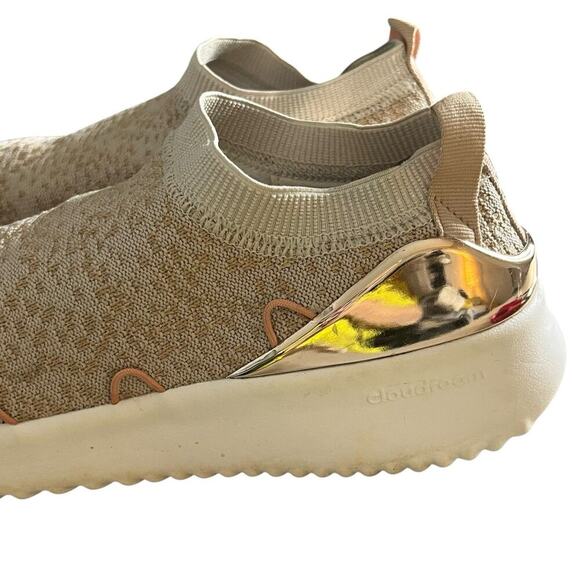 ADIDAS Sock Sneaker Women's Size 8.5 Cloudfoam Running Shoe EE9100 Beige Pink - Picture 8 of 13